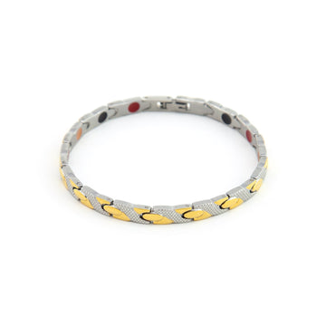 Stamina - Negative Ion Bracelet, Stainless Steel with a Gold Plated Twist